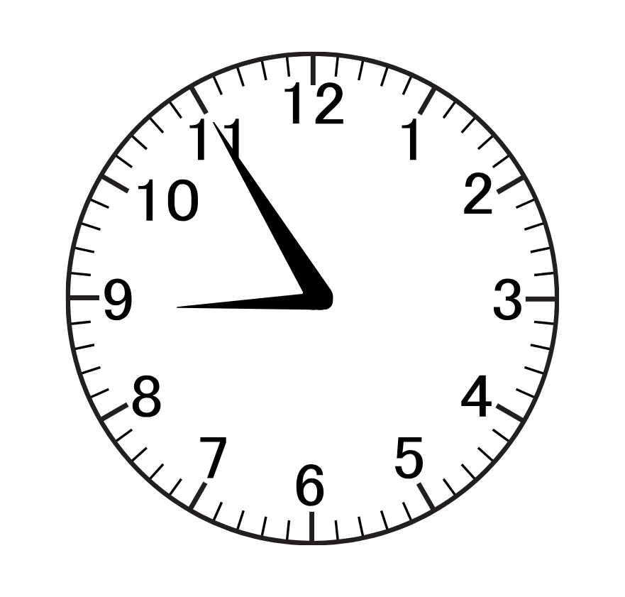 A black and white clock on a white background shows the time as 5:00. Gingerbread