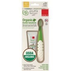 Pura natural baby organic dental solutions toothbrush and toothpaste