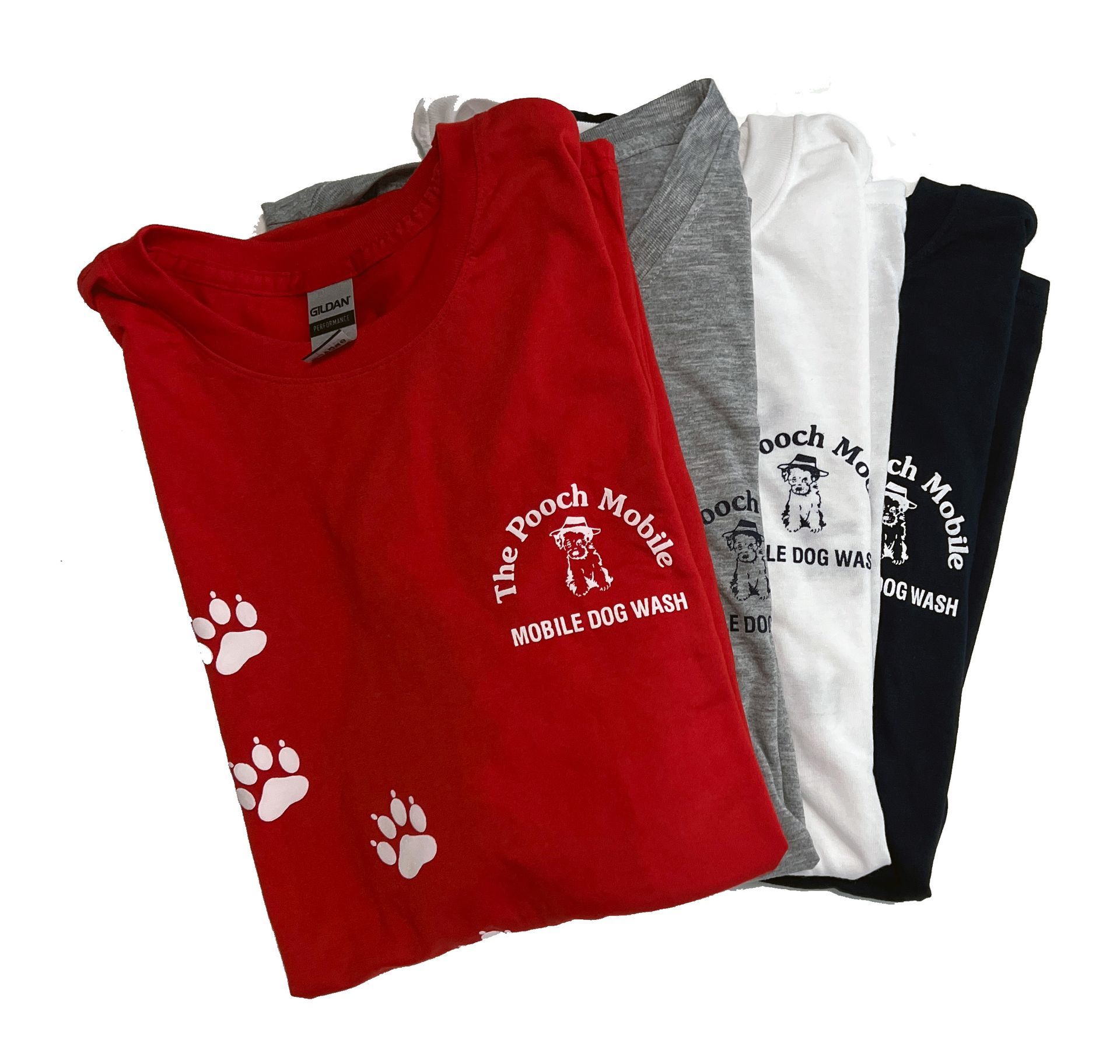 A bunch of t-shirts are stacked on top of each other