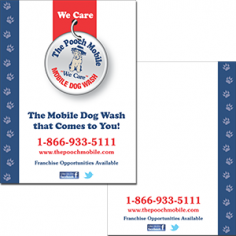 A flyer for the mobile dog wash that comes to you
