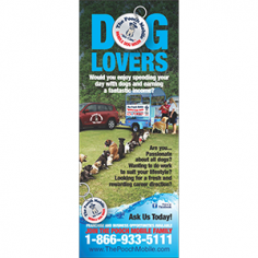 An advertisement for dog lovers with a phone number