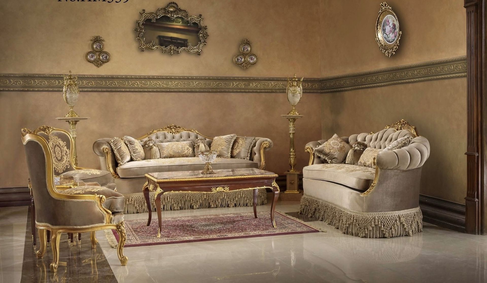 A living room with a couch a chair and a coffee table