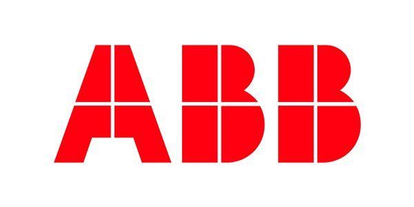 Un logotipo de Abb rojo sobre un fondo blanco.