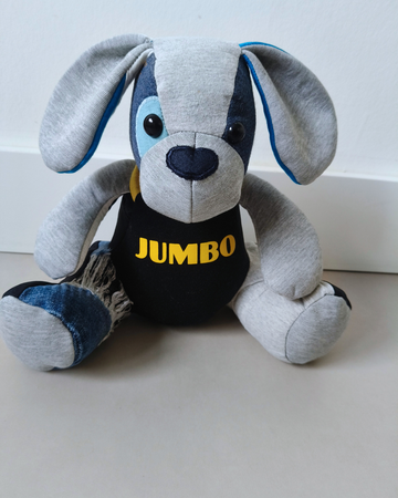 troostknuffel hond van kleding overledene goud onder de regenboog