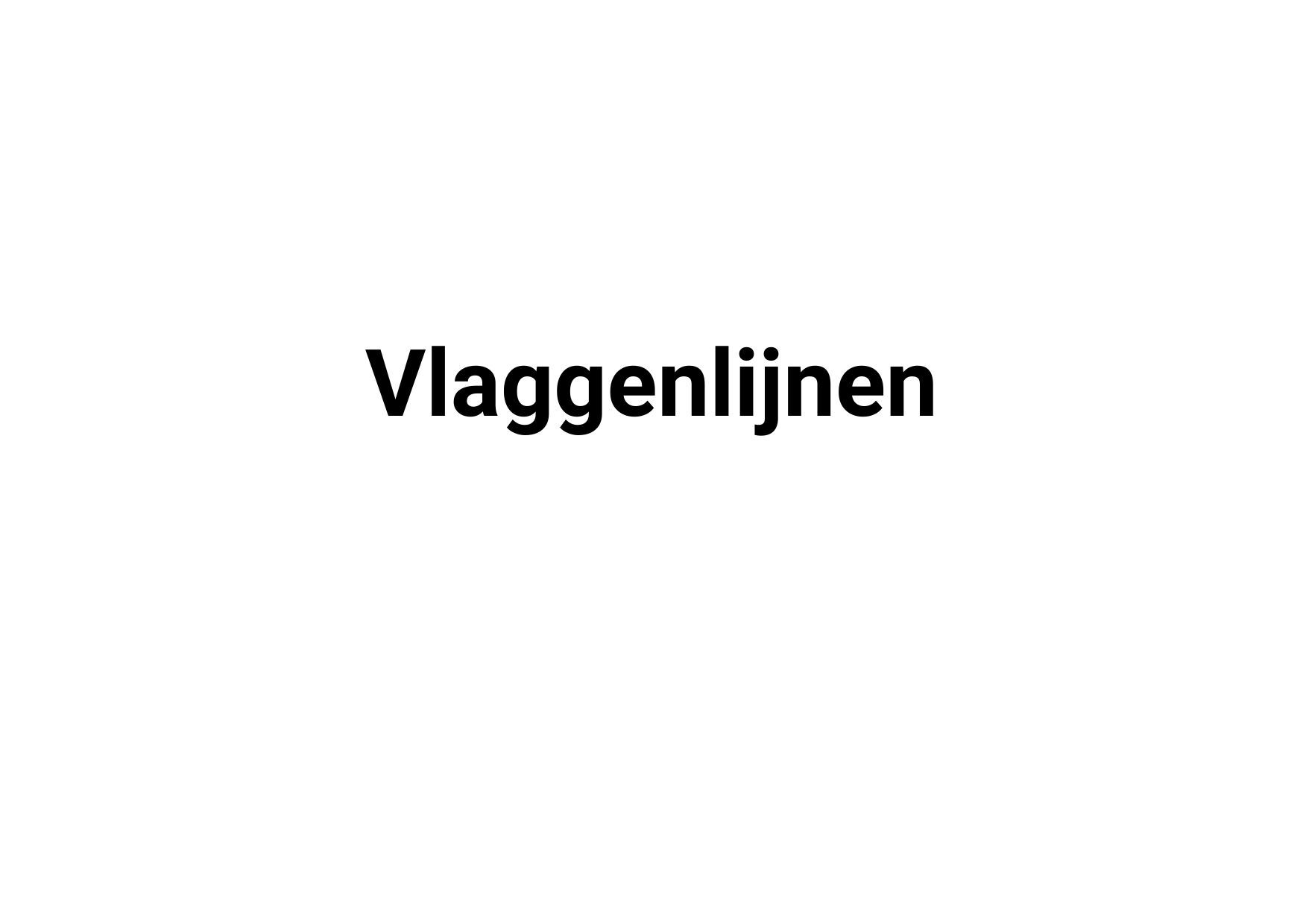 Het woord vlaggenlijnen staat in het zwart op een witte achtergrond.