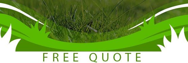 Green banner displaying ‘Free Quote’ offer in front of a lush, well-maintained lawn.