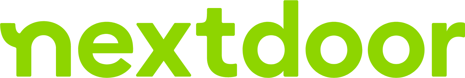 The Nextdoor logo in bright green.
