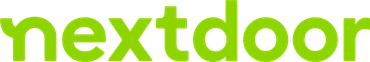 The Nextdoor logo in bright green.