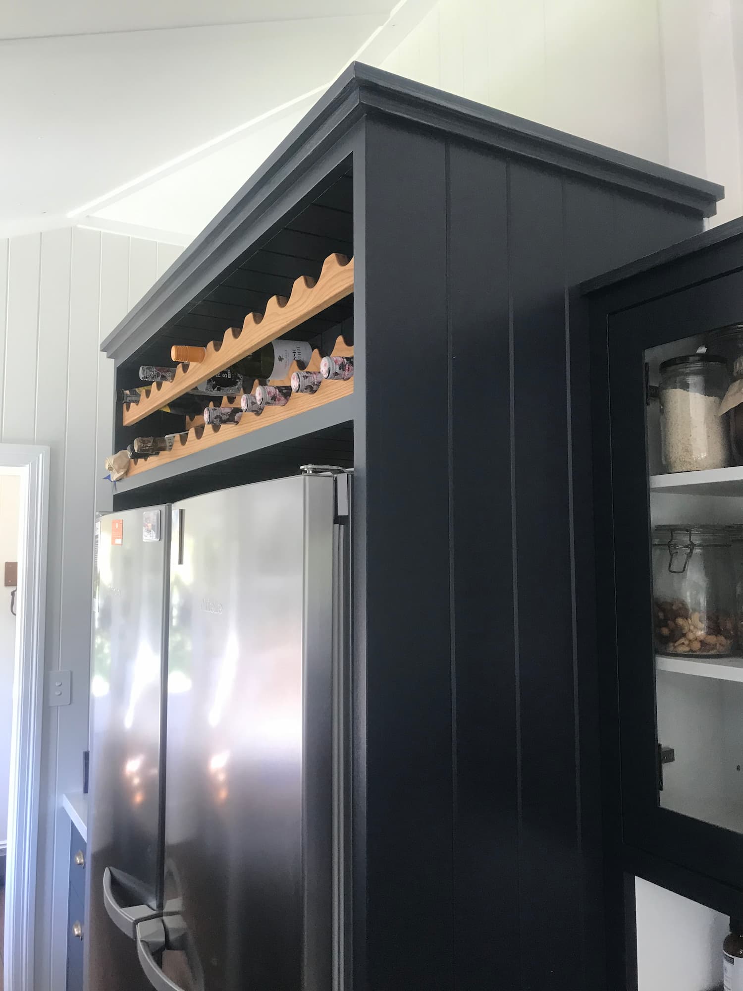 Custom Wine Rack above Fridge — Cabinet Makers in the Northern Rivers