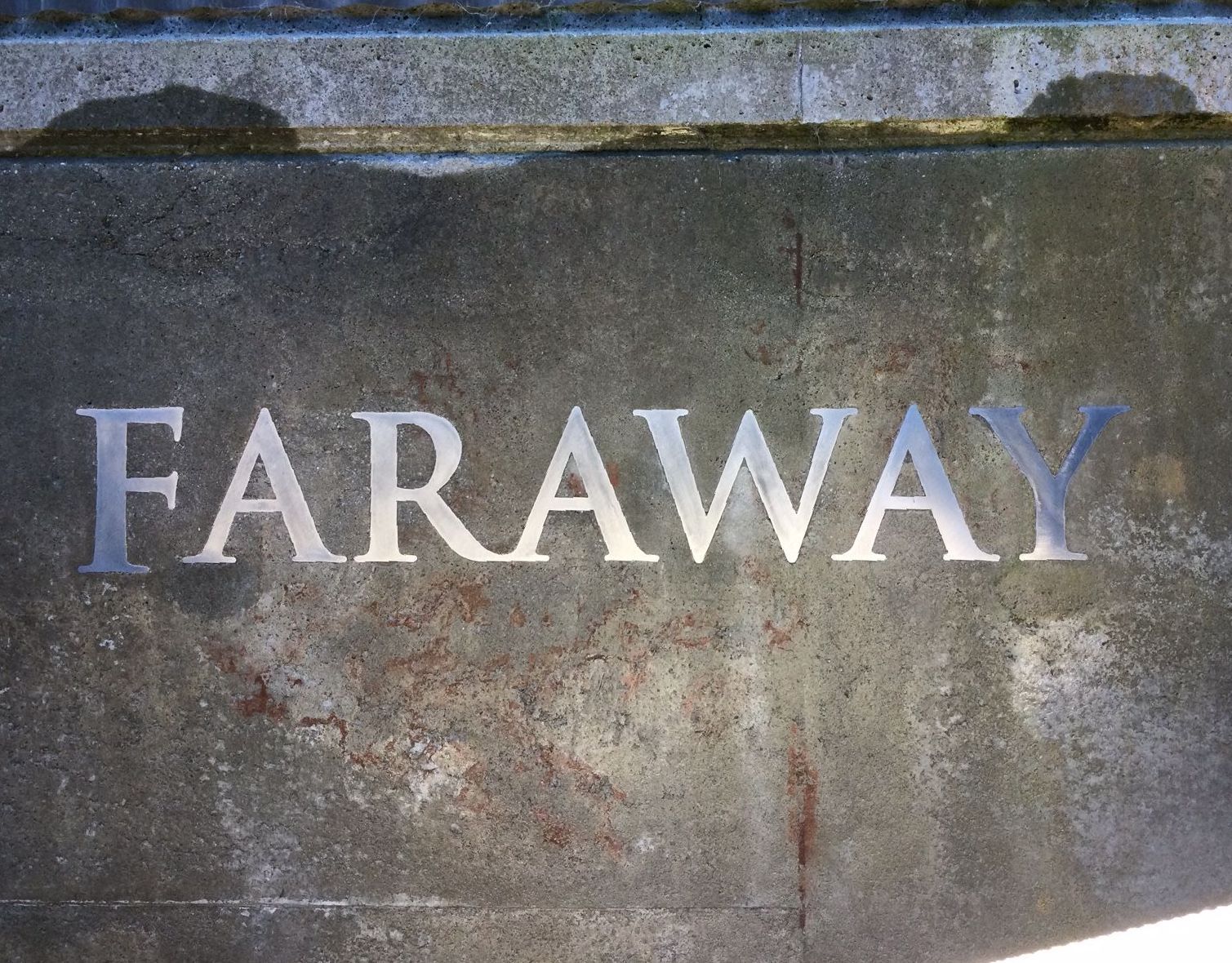 Faraway detail of custom sign