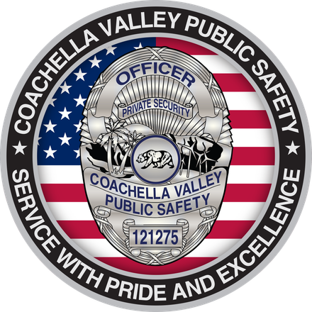 A patch for coachella valley private security and a patch for coachella valley public safety