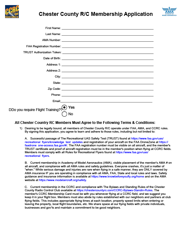 2025 Membership Application Form