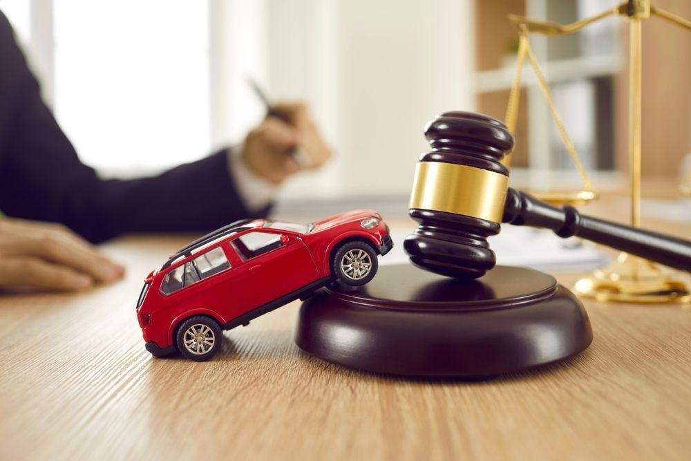 Toy car and judge gavel
