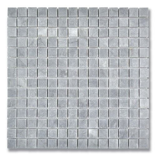 Gray square mosaic tile pattern.