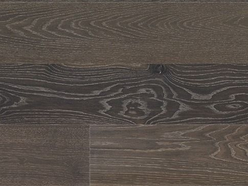 Dark gray and brown wood flooring with prominent wood grain.