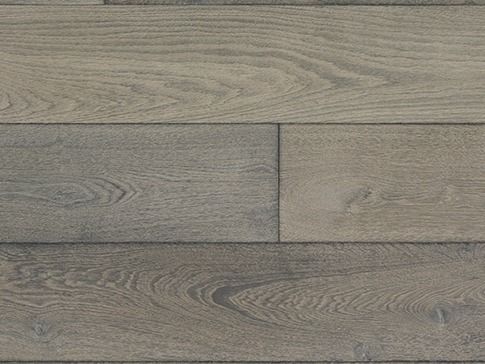 Gray hardwood flooring with wood grain details.