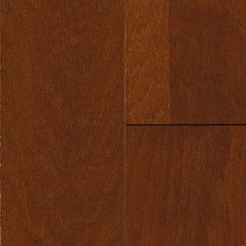 Brown wooden flooring with a glossy finish.