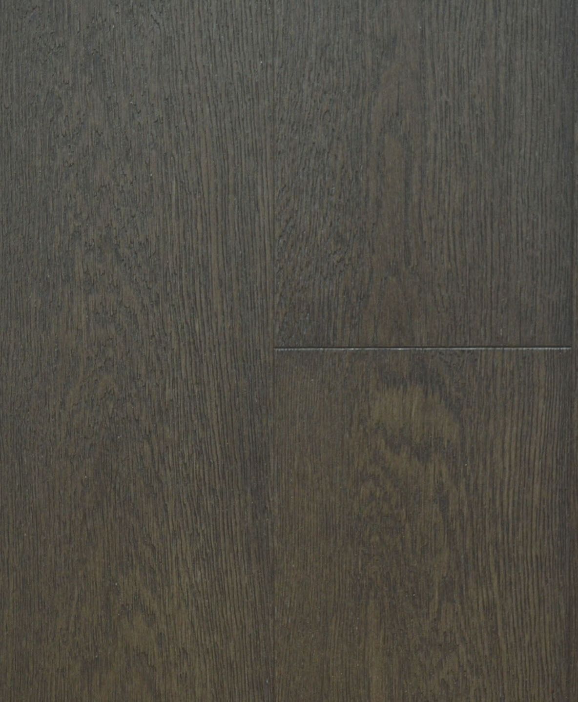 Dark gray wood flooring. Vertical planks with natural wood grain visible.