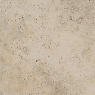 Beige travertine tile with natural veining and texture.