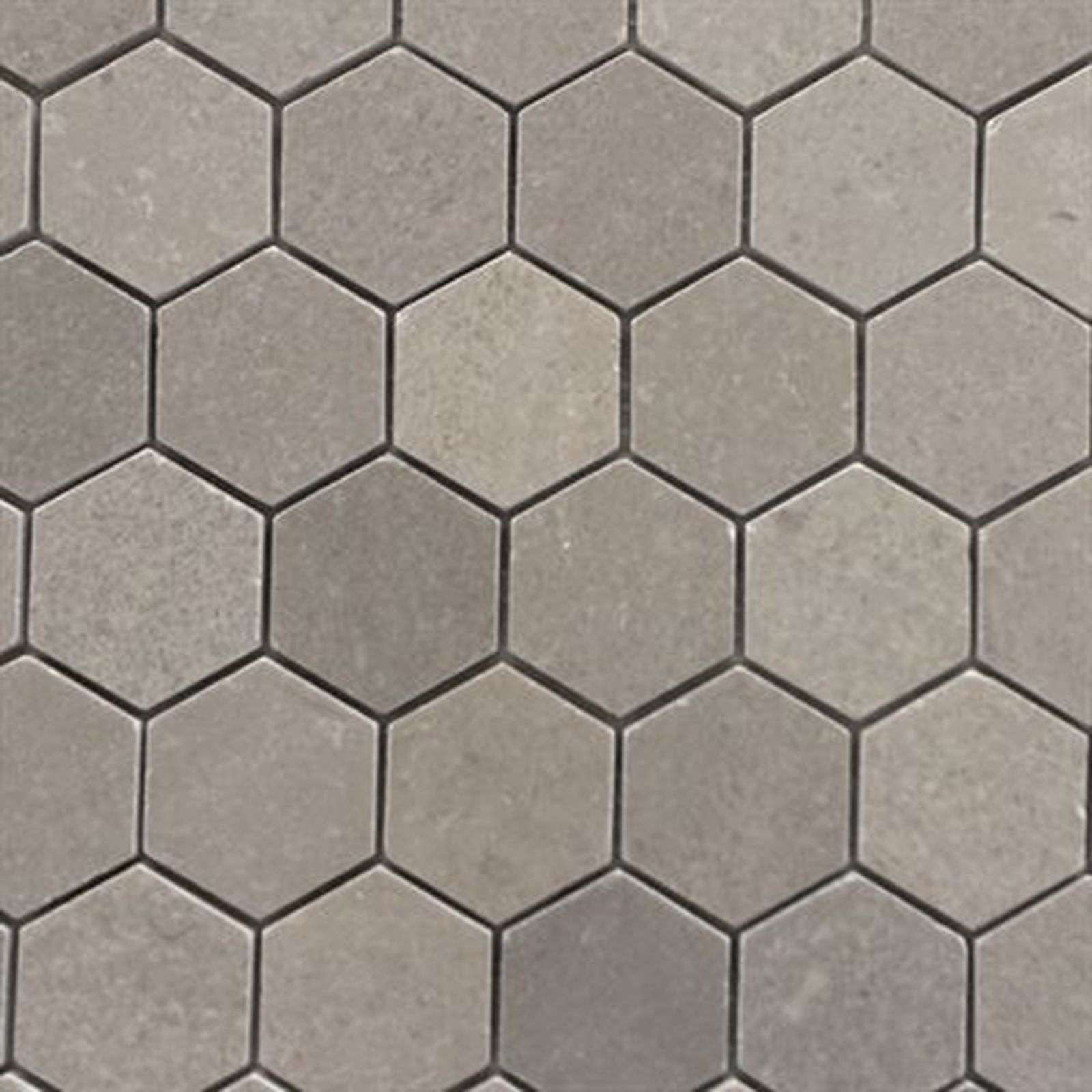 Gray hexagonal tile pattern.
