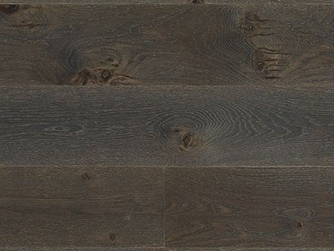 Dark wood flooring with visible grain and knots.