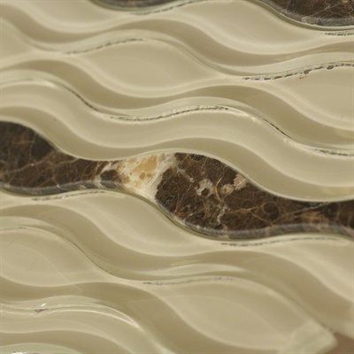 Tan and brown wavy patterned tile.