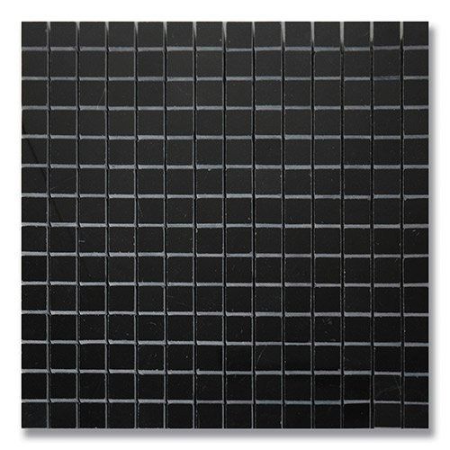 Black square mosaic tile.