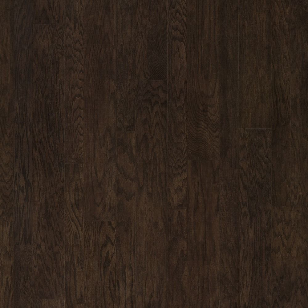 Dark brown hardwood flooring.