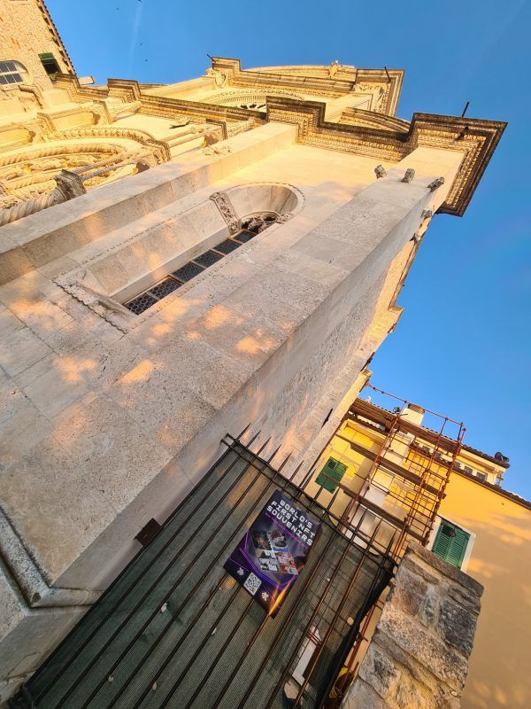 Posters advertising NFT souvenirs were hung in the coastal city of Šibenik