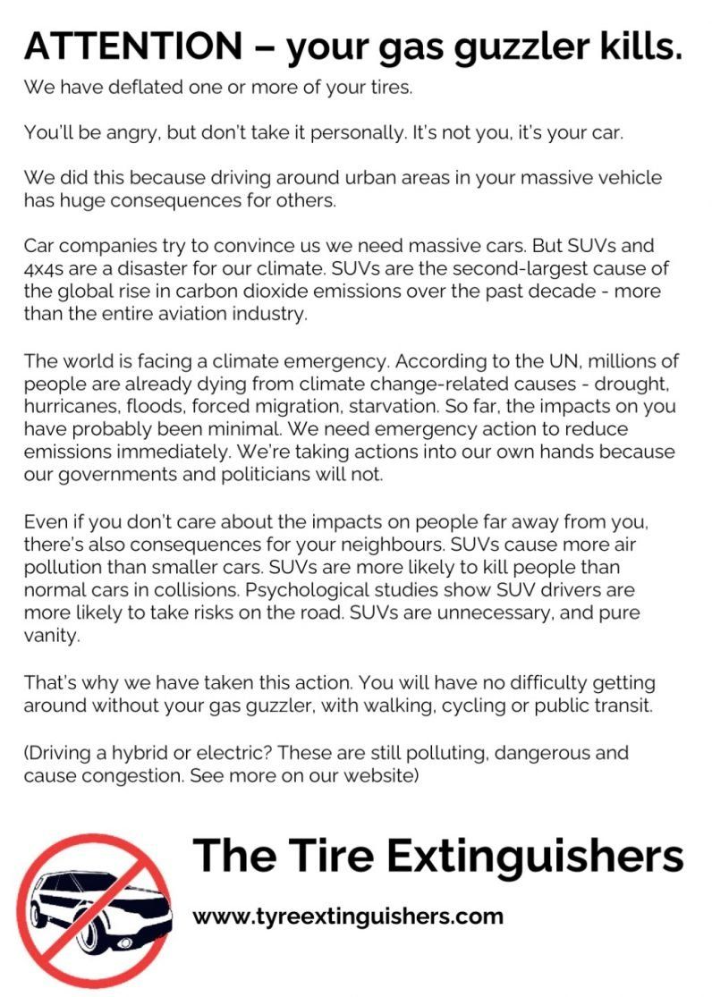 the SUV leaflet