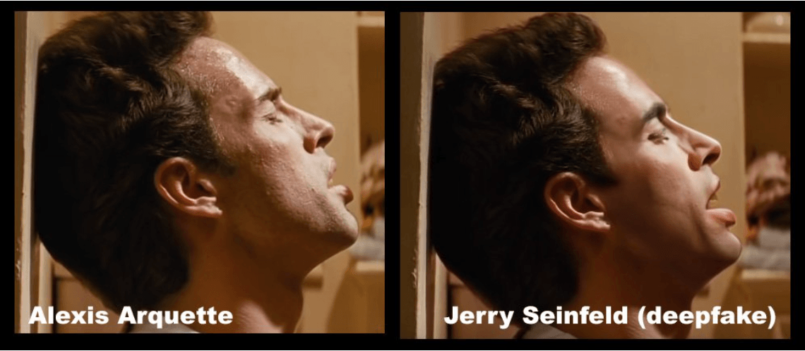 Alexis Arquette (left), who played the part in the film, is the spitting side-view image of Seinfeld (right).