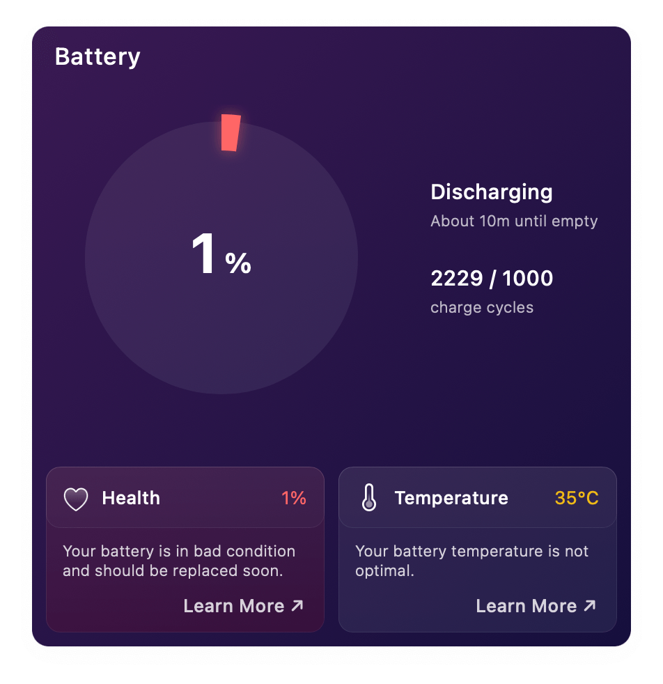 destroyed macbook battery