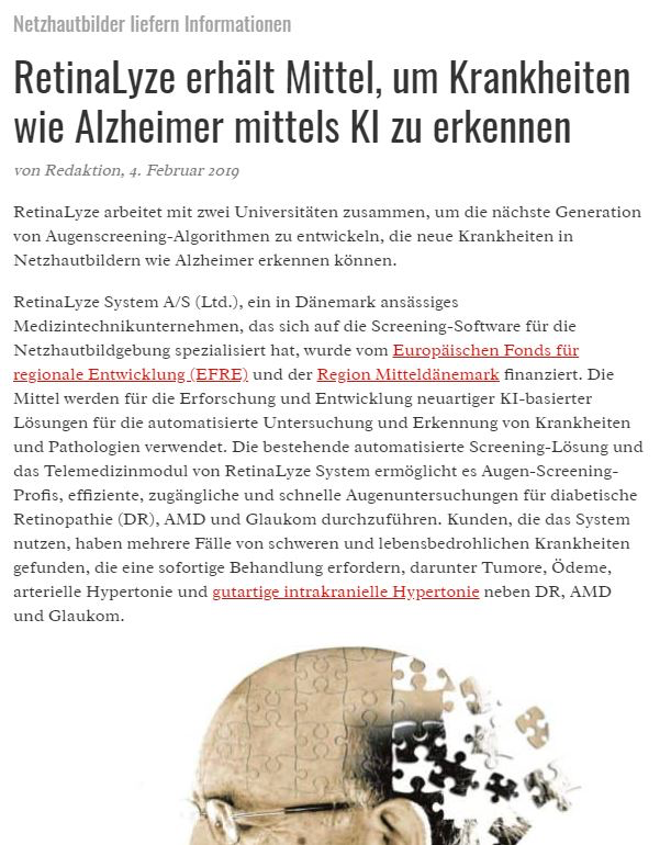 Artikel EyeBizz über RetinaLyze