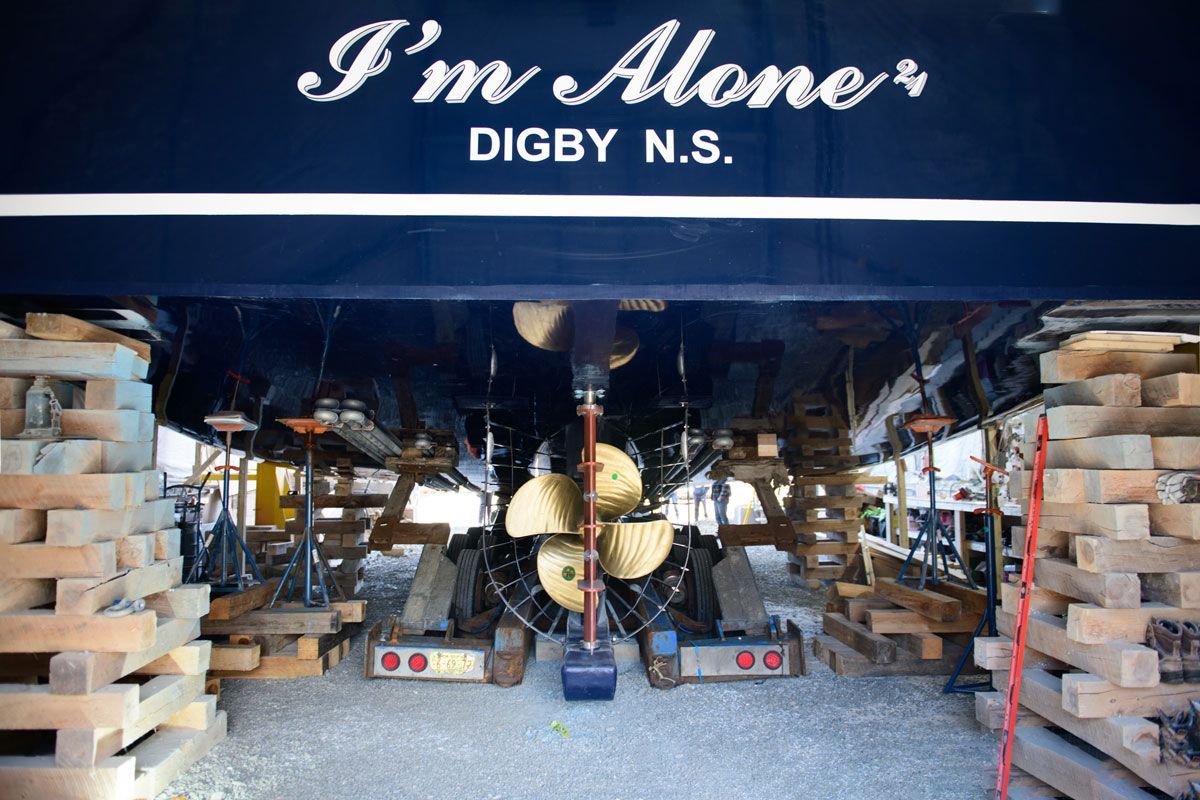 A sign that says i 'm alone digby n.s. on it