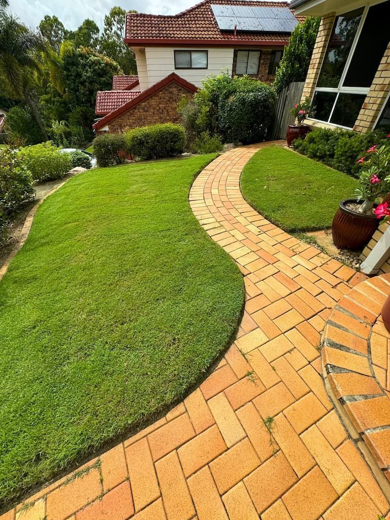 A freshly mowed lawn