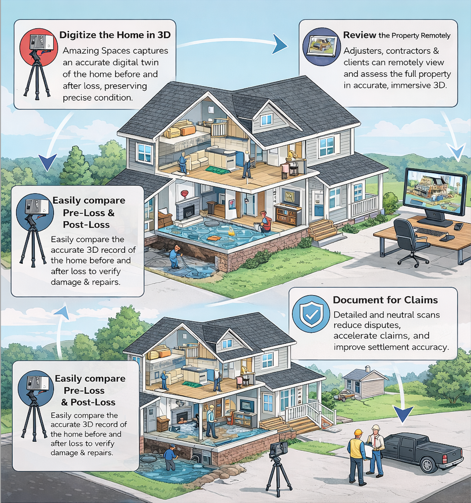 Matterport Scans for professional asset documentation using 3D scanning technology.