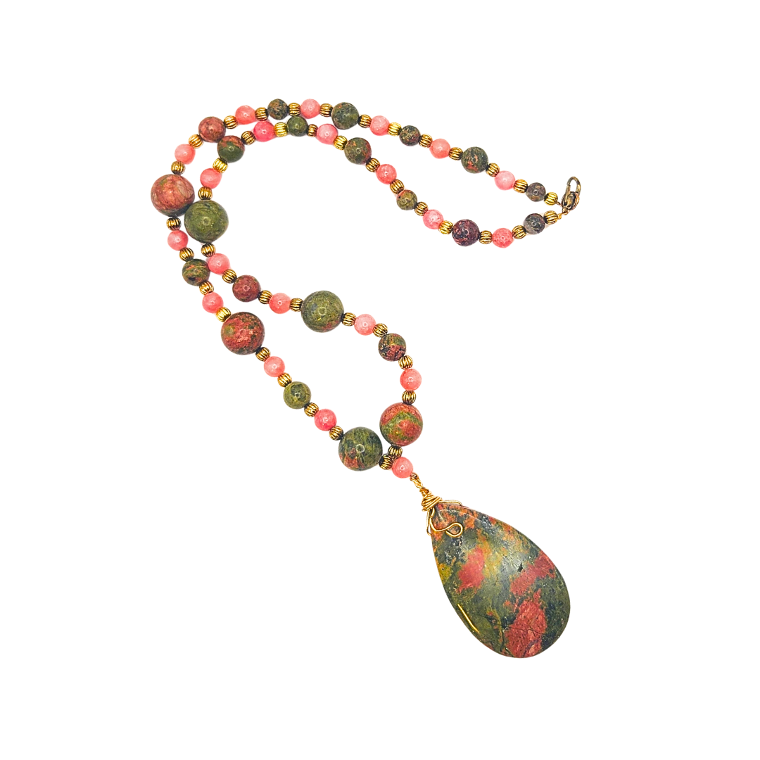 Unbelievably Unakite Crystal Jewelry Set