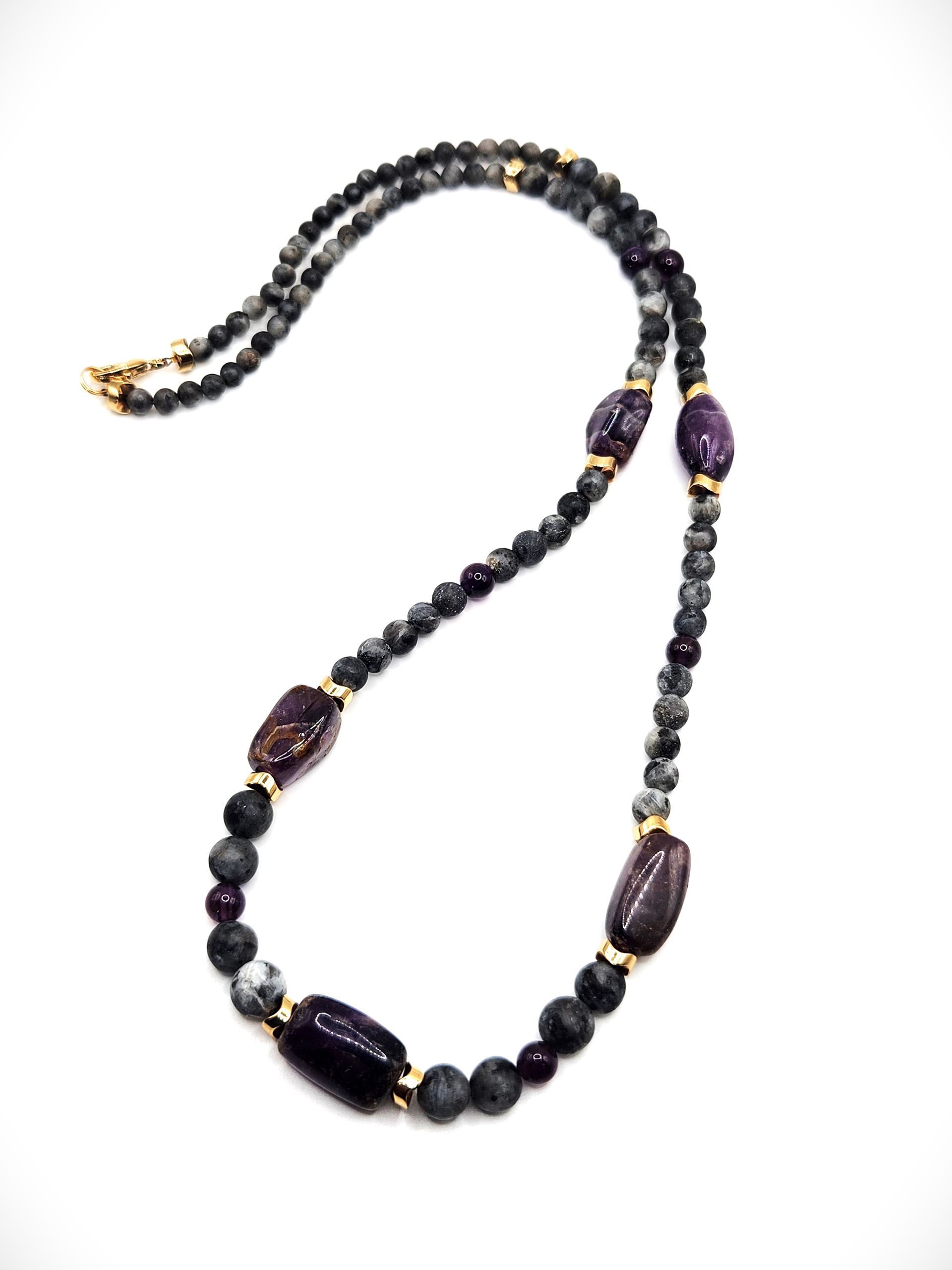 LABRADORITE AMETHYST CRYSTAL Necklace for Men