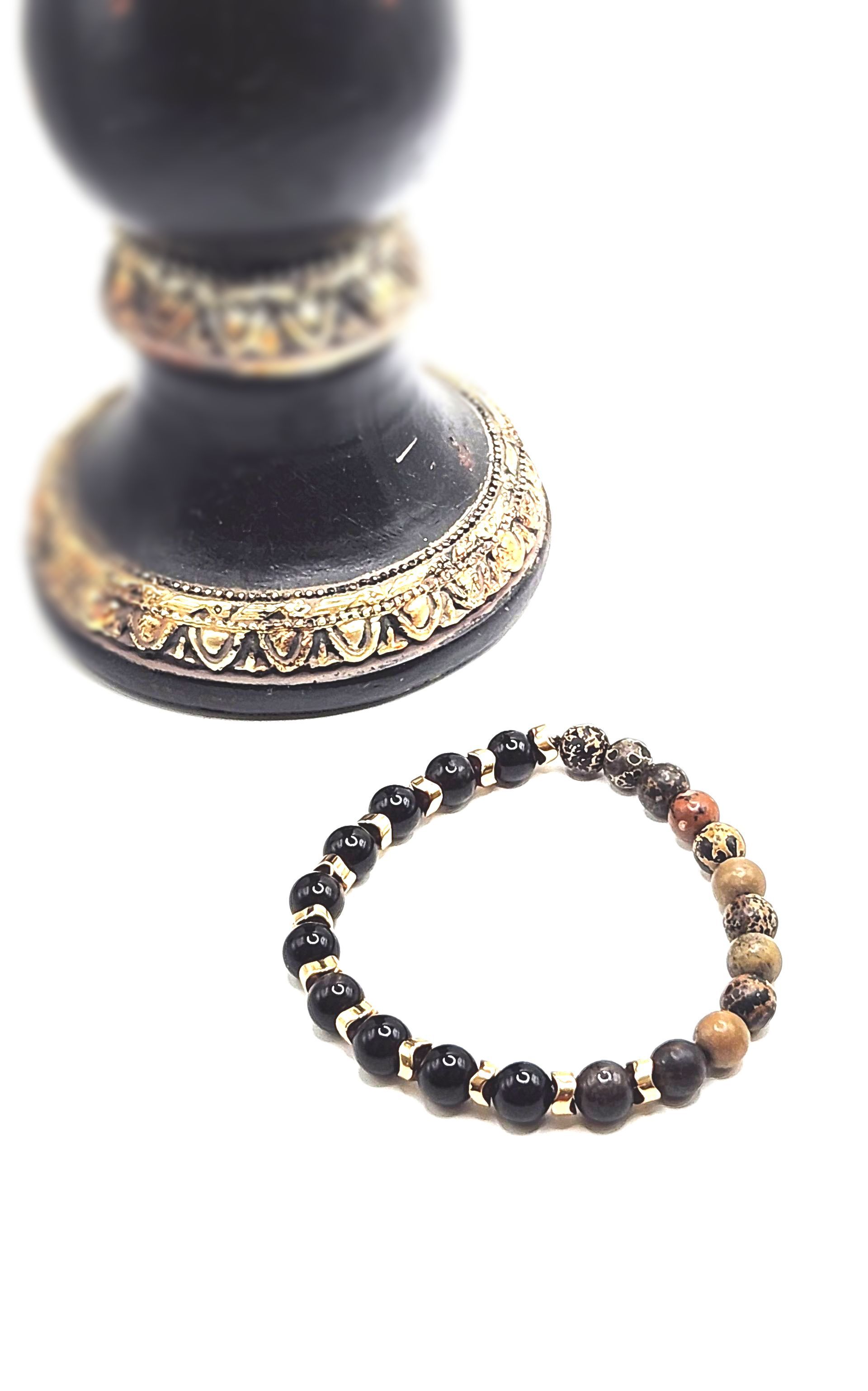 DENDRITIC AGATE OBSIDIAN CRYSTAL Bracelet