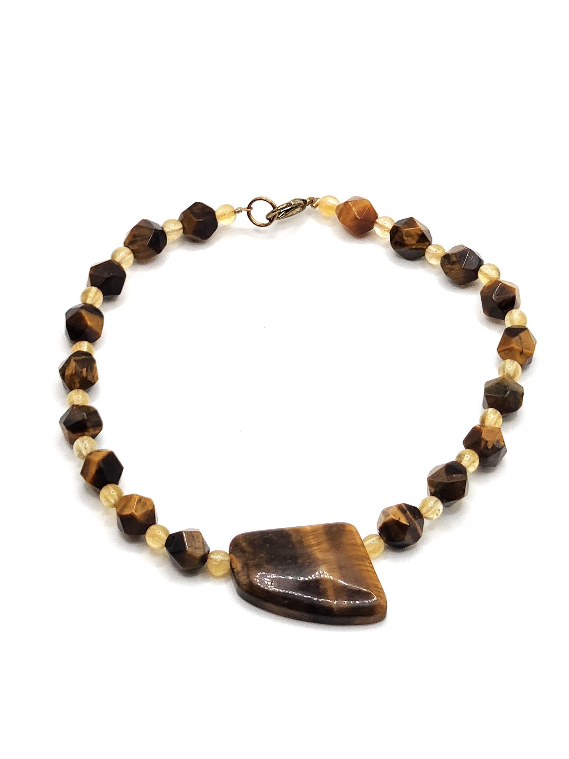 Tempting Tiger’s Eye Citrine Crystal Anklet
