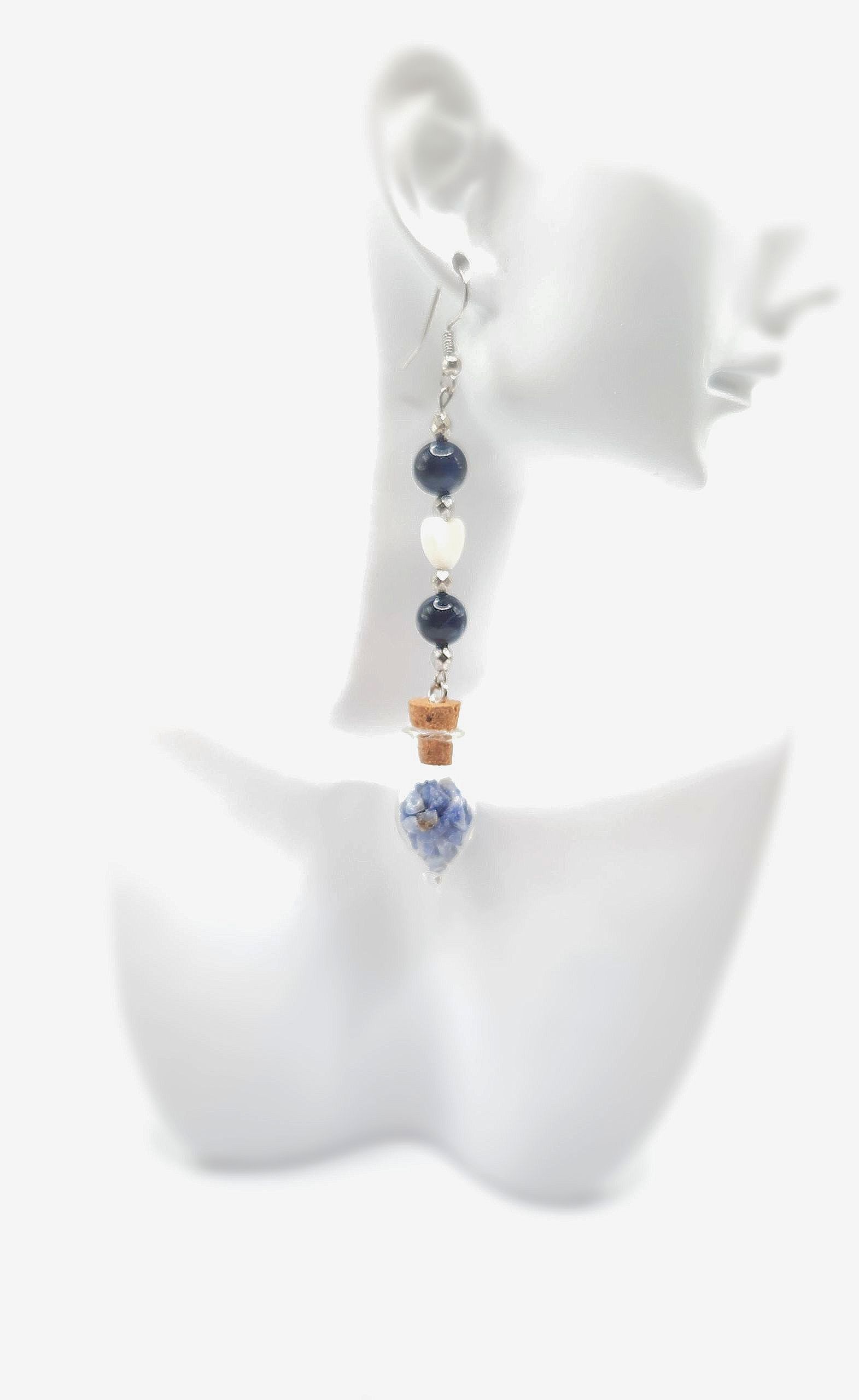 STRIKING SODALITE BOTTLE CRYSTAL Earrings