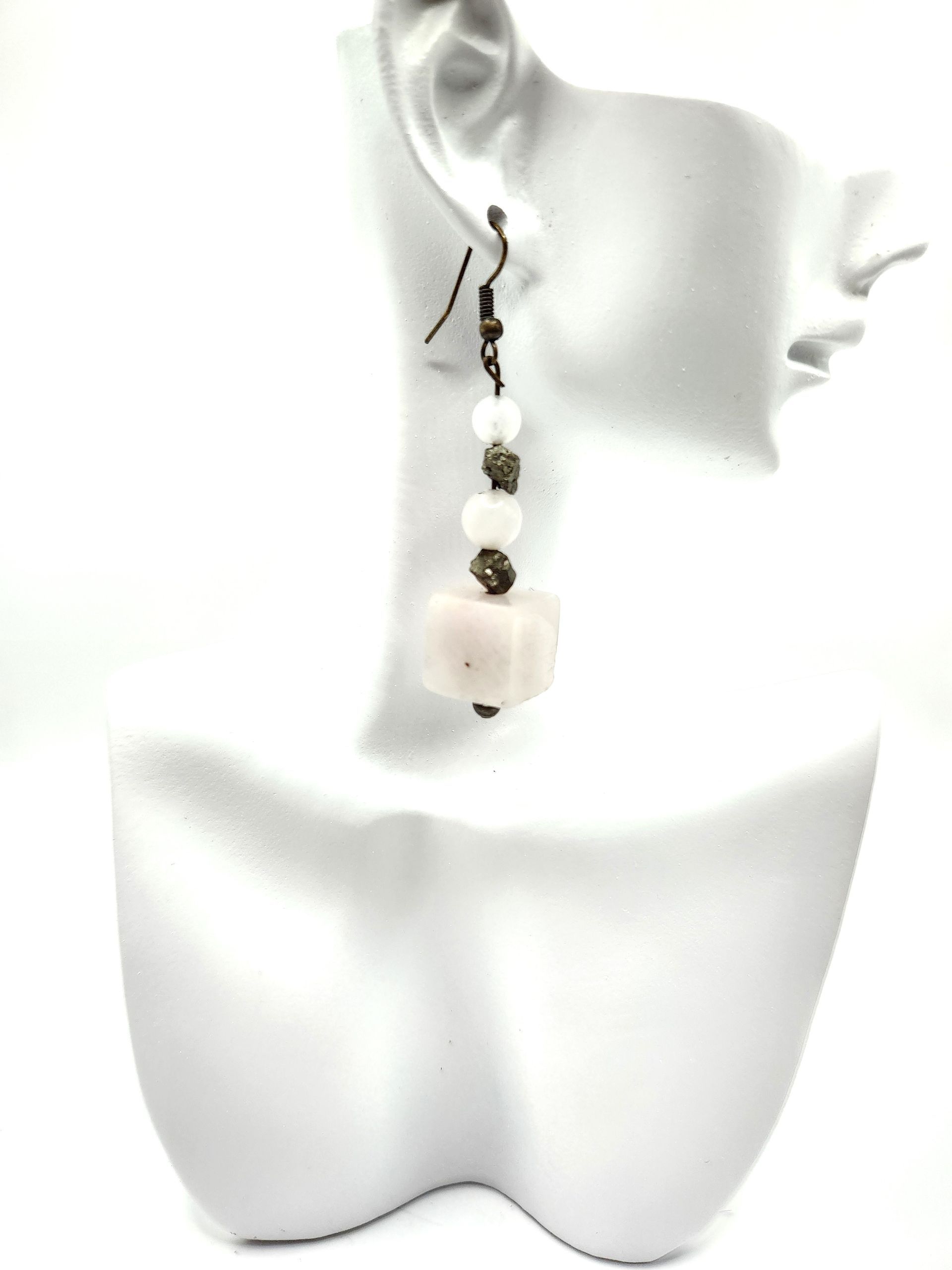 PLUSH PYRITE ROSE CRYSTAL Earrings