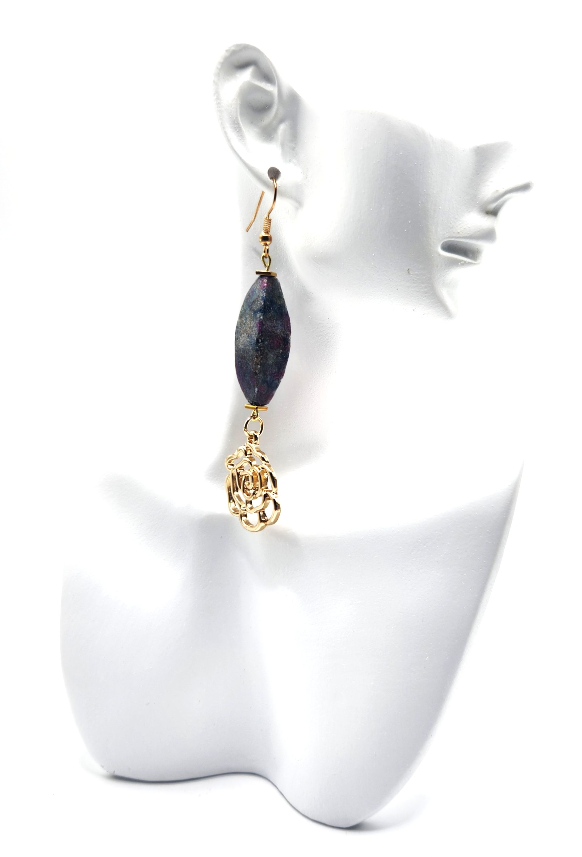 Ruby Rose Kyanite Crystal Earrings