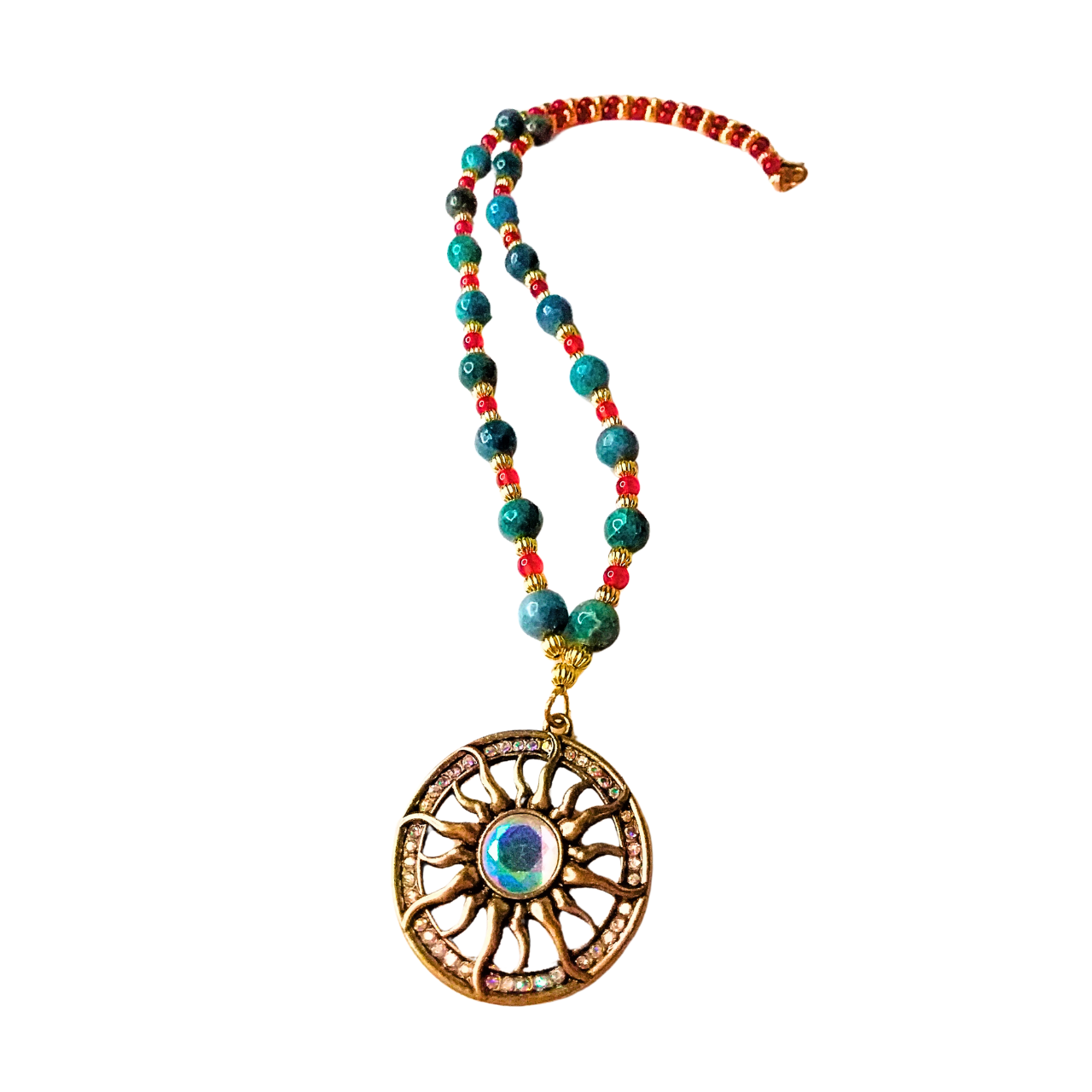 Sunsational Kyanite Carnelian Crystal Necklace