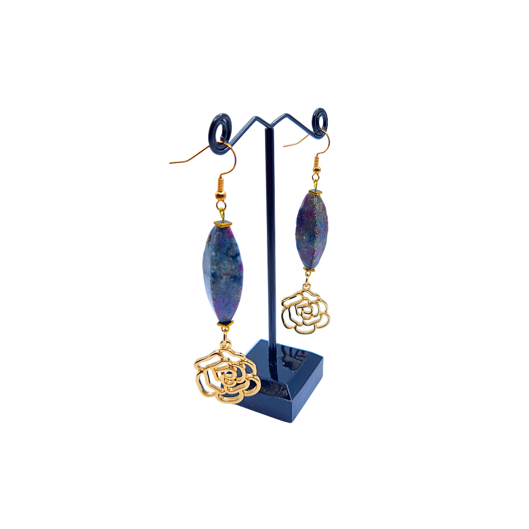 Ruby Rose Kyanite Crystal Earrings