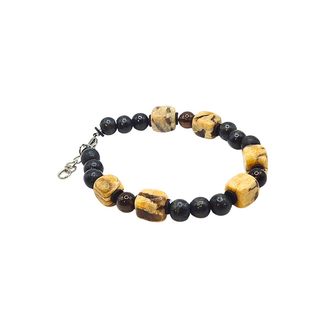 Smoky Zebradorite Crystal Bracelet for Men