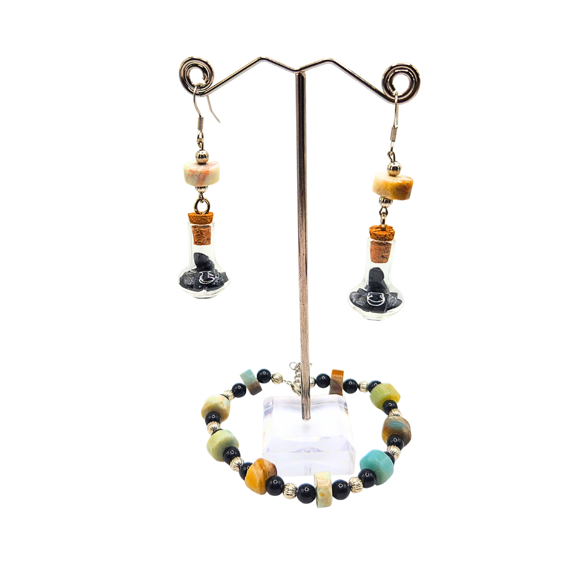 Avid Amazonite Jasper Crystal Jewelry Set