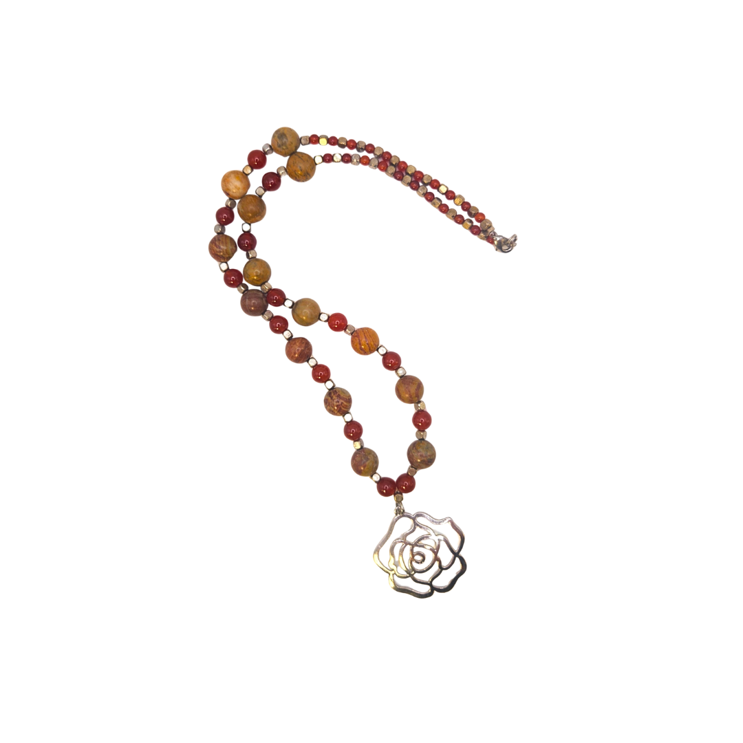 Red Rose Jasper Crystal Necklace