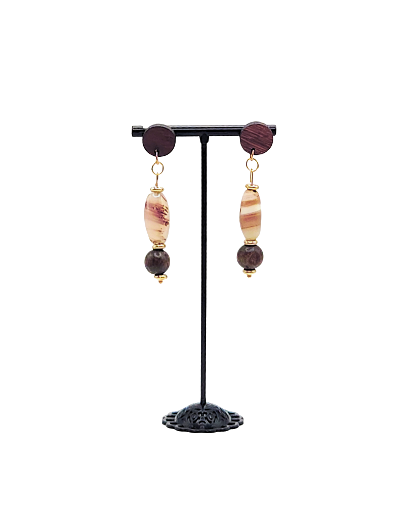 Botswana Agate Crystal Earrings