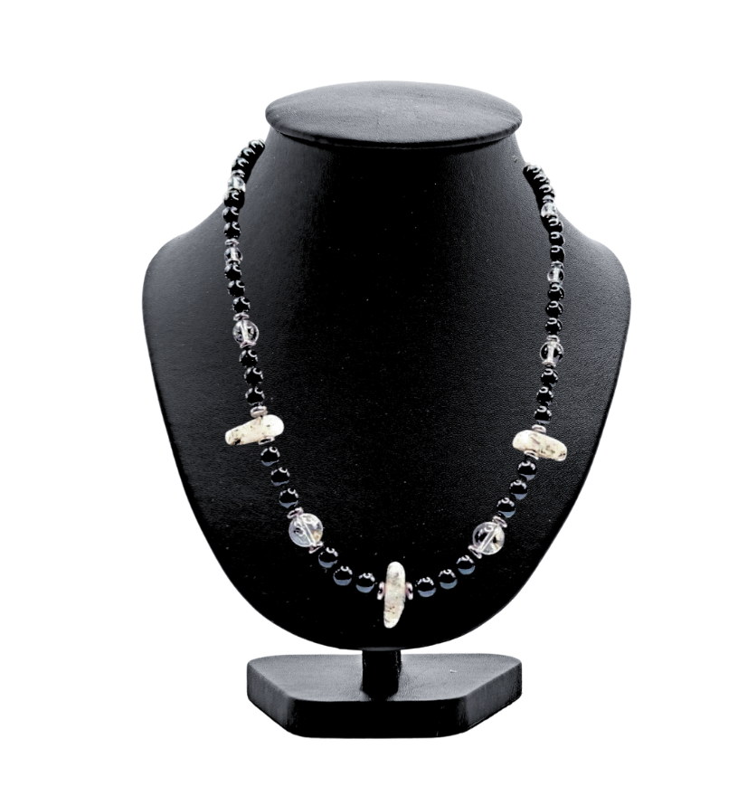 Clear Tourmalinated Quartz Crystal Necklace
